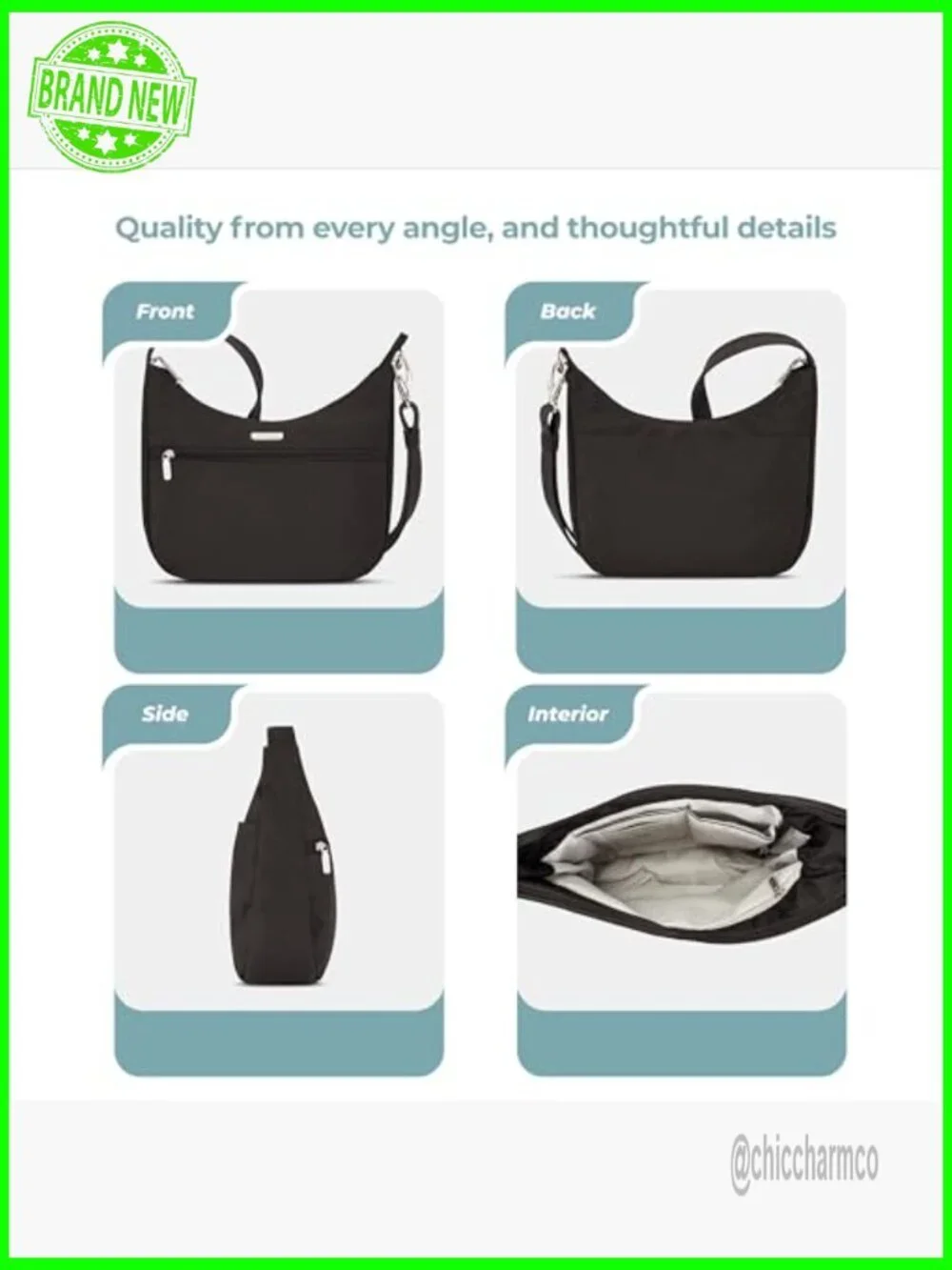 Anti-Theft Crossbody Hobo Bag with RFID Blocking Slash Resistant Nylon